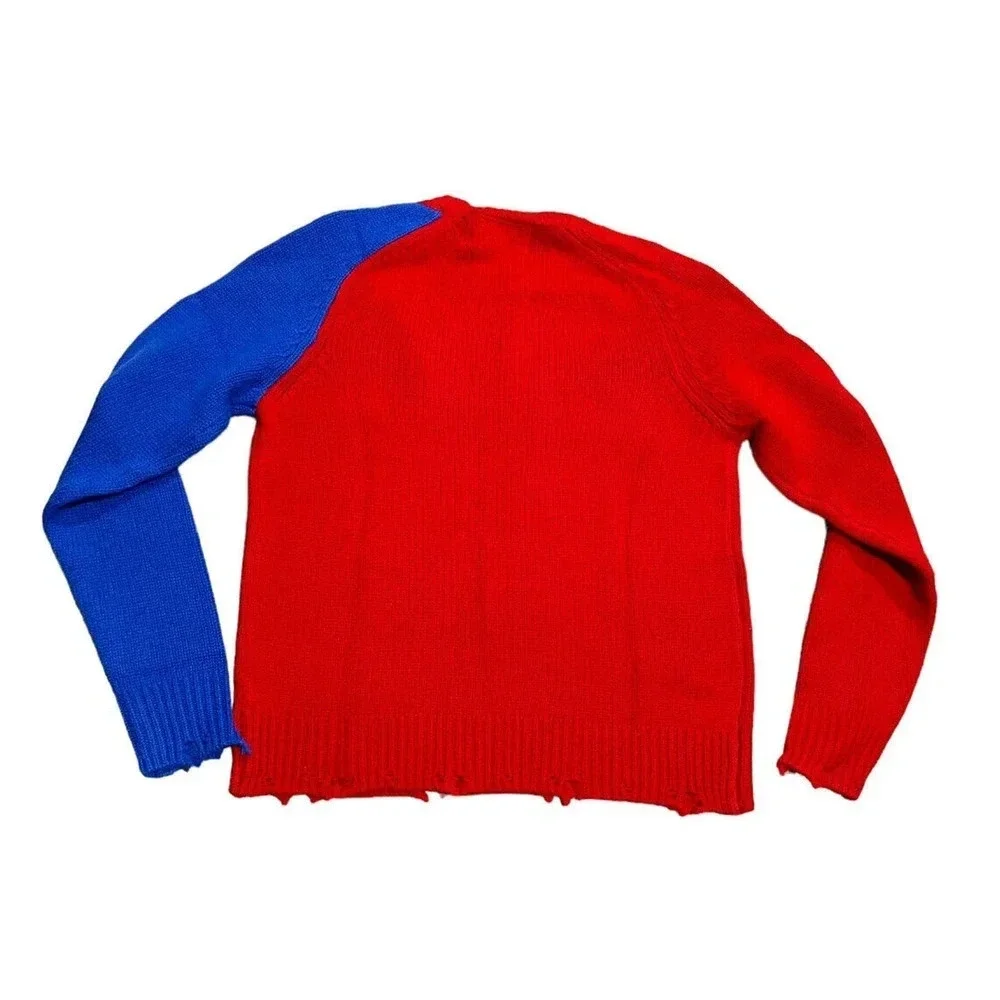 Free People Sandrine Rose Sweater Colorblock Cashmere Blend Red XS The Outsider